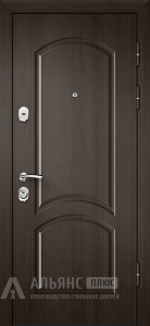 Дверь в квартиру с зеркалом в цвете венге №3 внешняя - фото