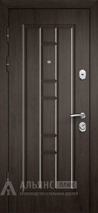 Железная Венге дверь с фрезеровкой и многослойным утеплением №5 внутренняя - фото