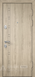 Входная трехконтурная дверь белый софт с двойным утеплителем №24 внешняя - фото