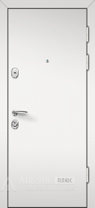 Белая входная дверь металлическая утепленная №18 внешняя - фото
