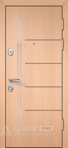 Входная дверь лабиринт с экопокрытием и металлическими вставками №7 внешняя - фото