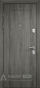 Дверь железная входная порошковая коричневая усиленная ригелем с цветом внутренней панели графит №2 внутренняя - фото
