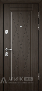 Железная Венге дверь с фрезеровкой и многослойным утеплением №5 внешняя - фото