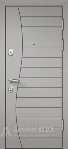 Входная дверь бетон светлый с алюминиевой кромкой и зеркалом №127 внешняя - фото