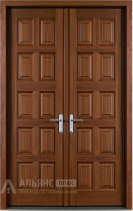 Входная дверь для загородного с наружной отделкой экошпон №21 внешняя - фото