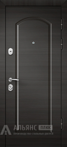 Входная дверь чёрная с зеркалом и звукоизоляцией  №13 внешняя - фото