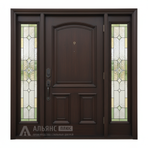 Коттеджная дверь в цвете венге №20 внешняя - фото